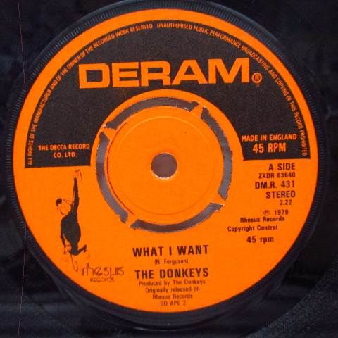 DONKEYS, THE (ザ ・ドンキーズ) - What I Want (UK '79 再発 7"+マット紙固紙折り返ジャケ/Dream DM.R 31) ファーストシングル!