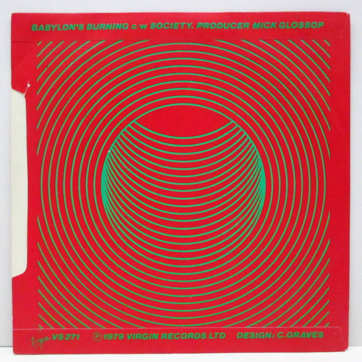 RUTS, THE (ザ ・ラッツ) - Babylon's Burning (UK オリジナル 7"+「奥行7mmカット」マットジャケ)