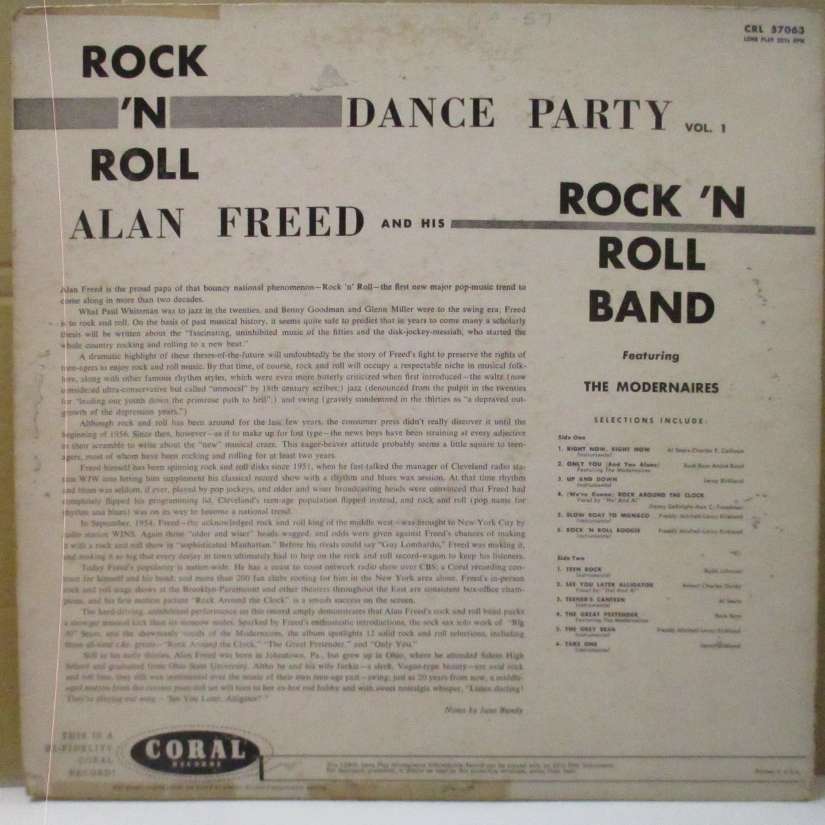ALAN FREED & HIS R&R BAND (アラン・フリード) - Rock'n'Roll Dance Party Vol.1 (US Orig.Mono LP)