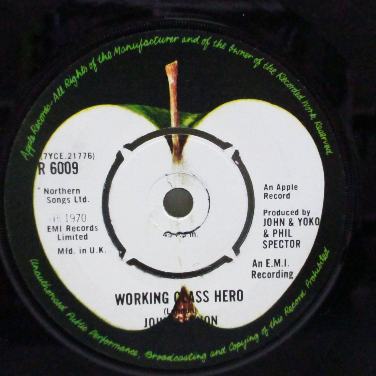 JOHN LENNON (ジョン・レノン) - Imagine (UK オリジナル「ラウンドセンター#1」 7"+黒カンパニースリーブ)