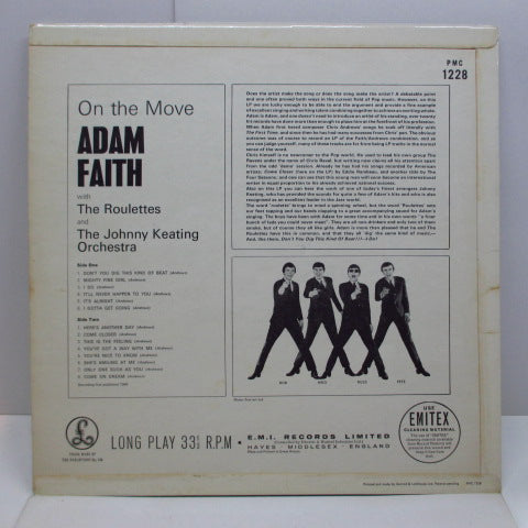 ADAM FAITH WITH THE ROULETTES (アダム・フェイス & ザ・ルーレッツ) - On The Move (UK Orig.Mono LP/CFS)