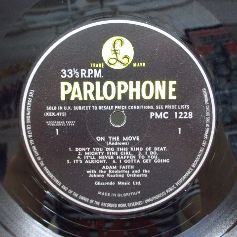 ADAM FAITH WITH THE ROULETTES (アダム・フェイス & ザ・ルーレッツ) - On The Move (UK Orig.Mono LP/CFS)