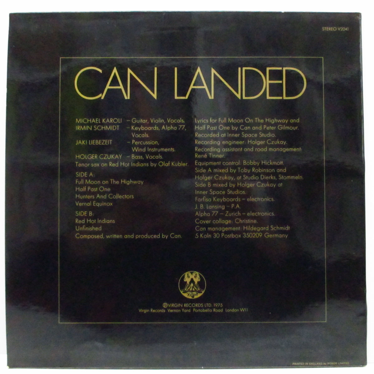 CAN (カン) - Landed (UK オリジナル「紫双子ビーナス、薄茶ラベ」LP/両面コーティングジャケ)