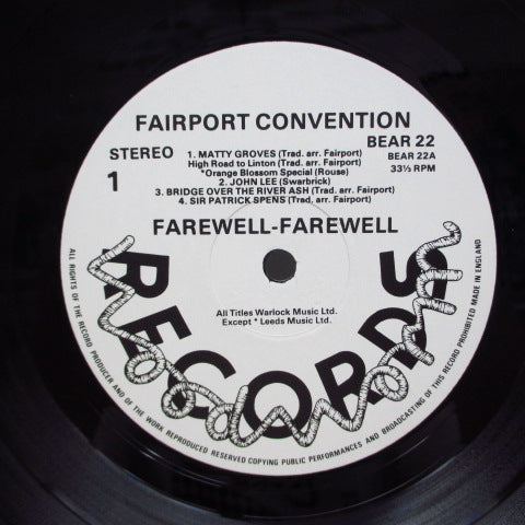 FAIRPORT CONVENTION (フェアポート・コンヴェンション) - Farewell,Farewell (UK Orig.LP)