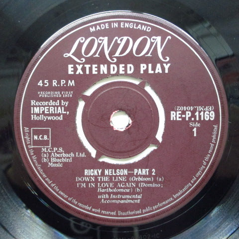 RICKY NELSON ( RICK NELSON) - Ricky Nelson Part 2 (UK 2nd Press EP)