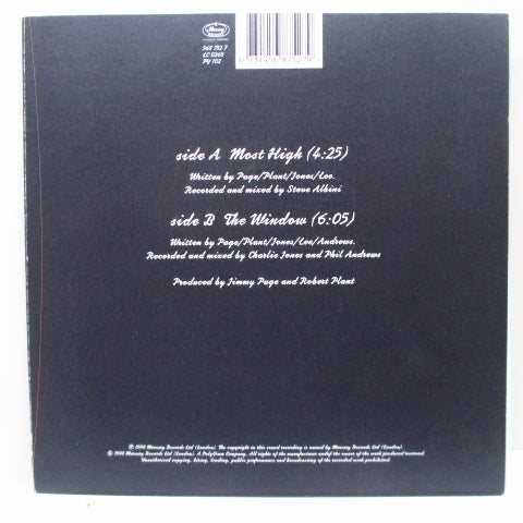 JIMMY PAGE & ROBERT PLANT (ジミー・ペイジ & ロバート・プラント) - Most High (UK オリジナル 7"+ざら固紙ジャケ)