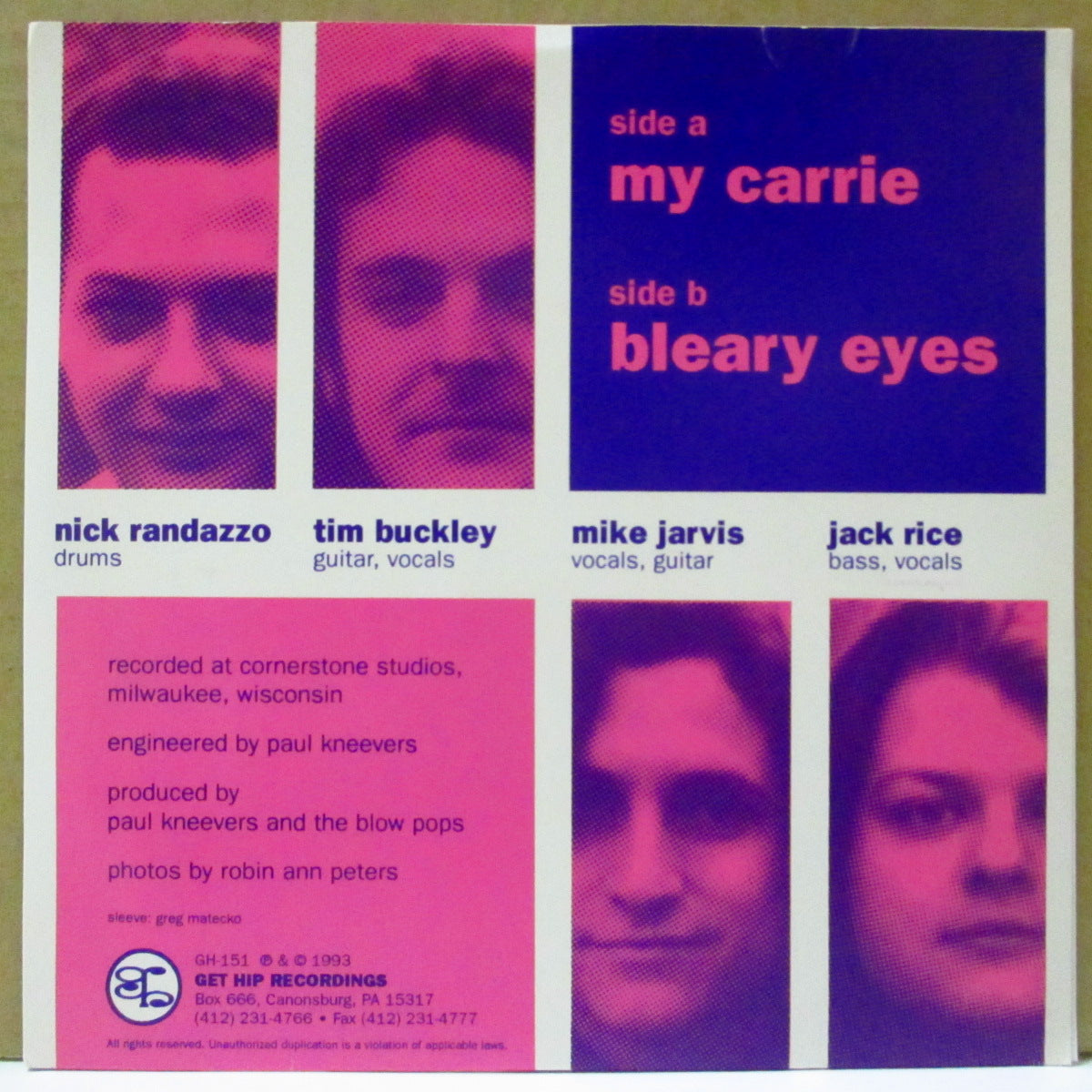 BLOW POPS, THE (ザ・ブロー・ポップス) - My Carrie (US Orig.Purple Marble Vinyl 7")