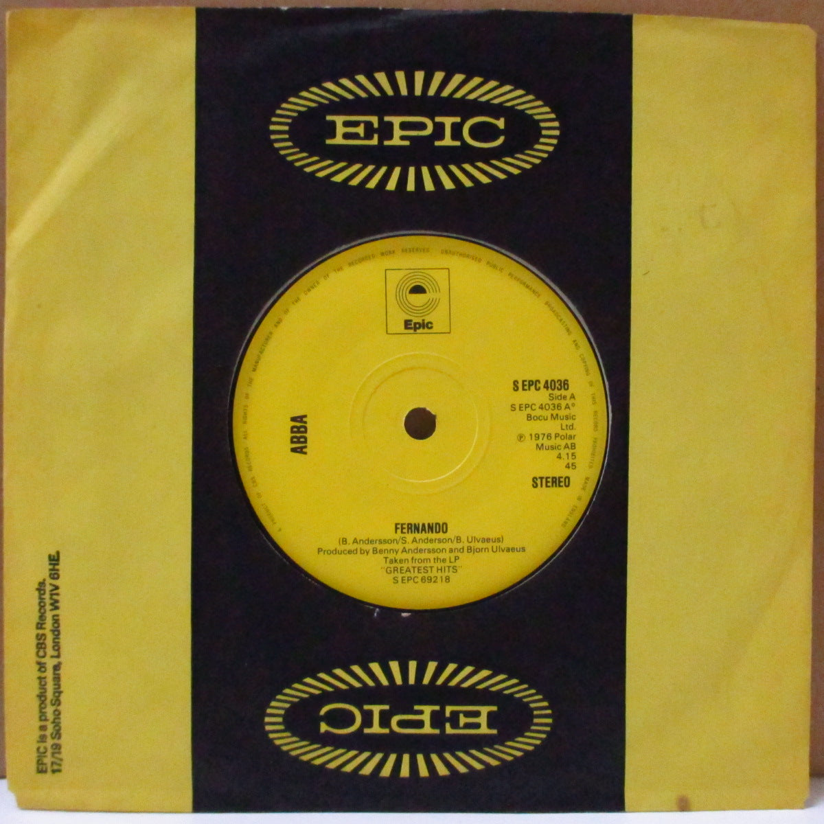 ABBA (アバ) - Fernando (UK オリジナル 7"+カンパニースリーブ)