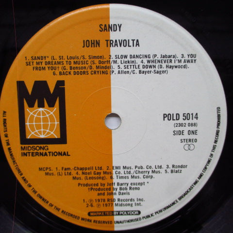 JOHN TRAVOLTA - Sandy (UK Orig.LP)