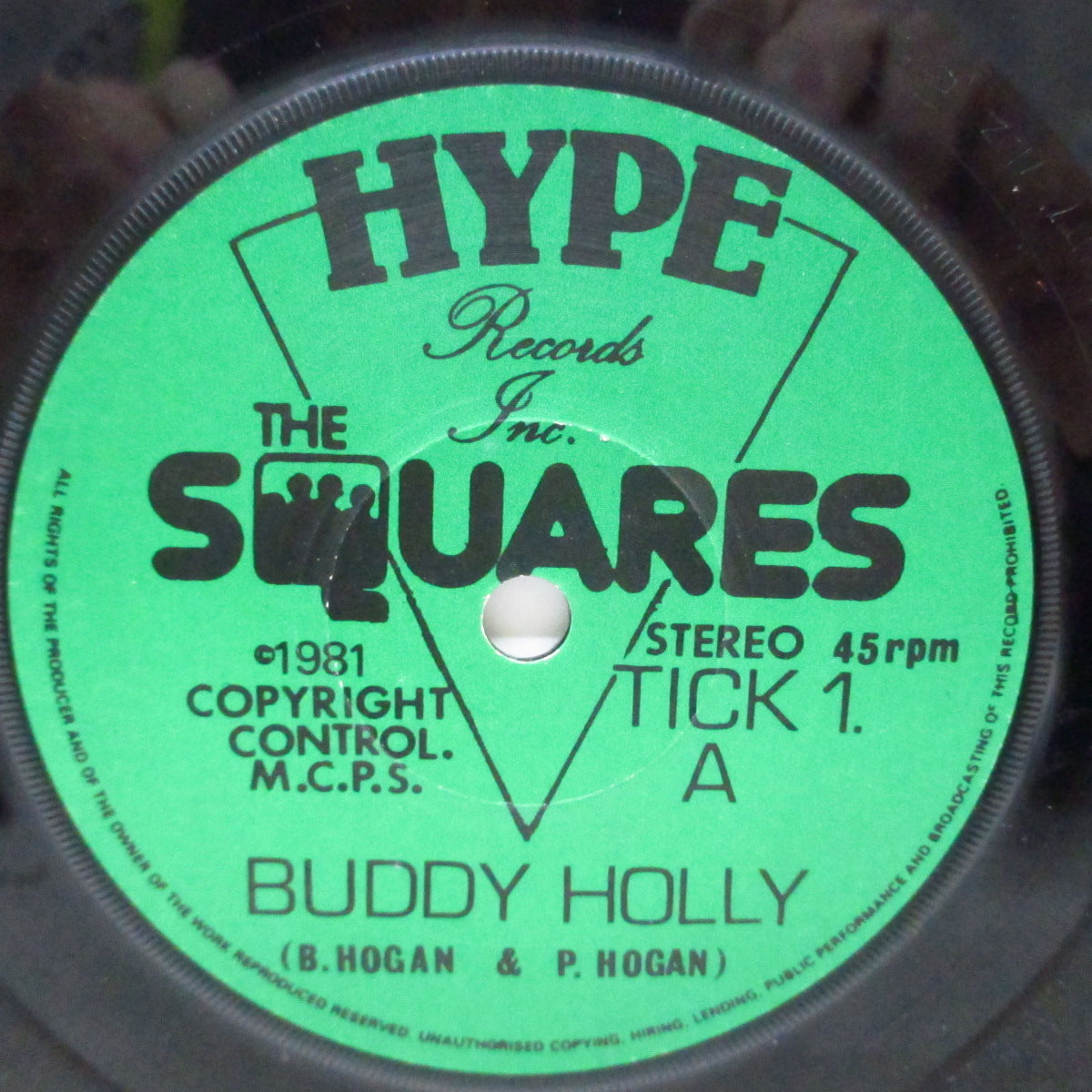 SQUARES, THE (ザ ・スクウェアーズ) - Buddy Holly (UK '81 再発 7"+光沢固紙「バディ・ホリー」ジャケ)