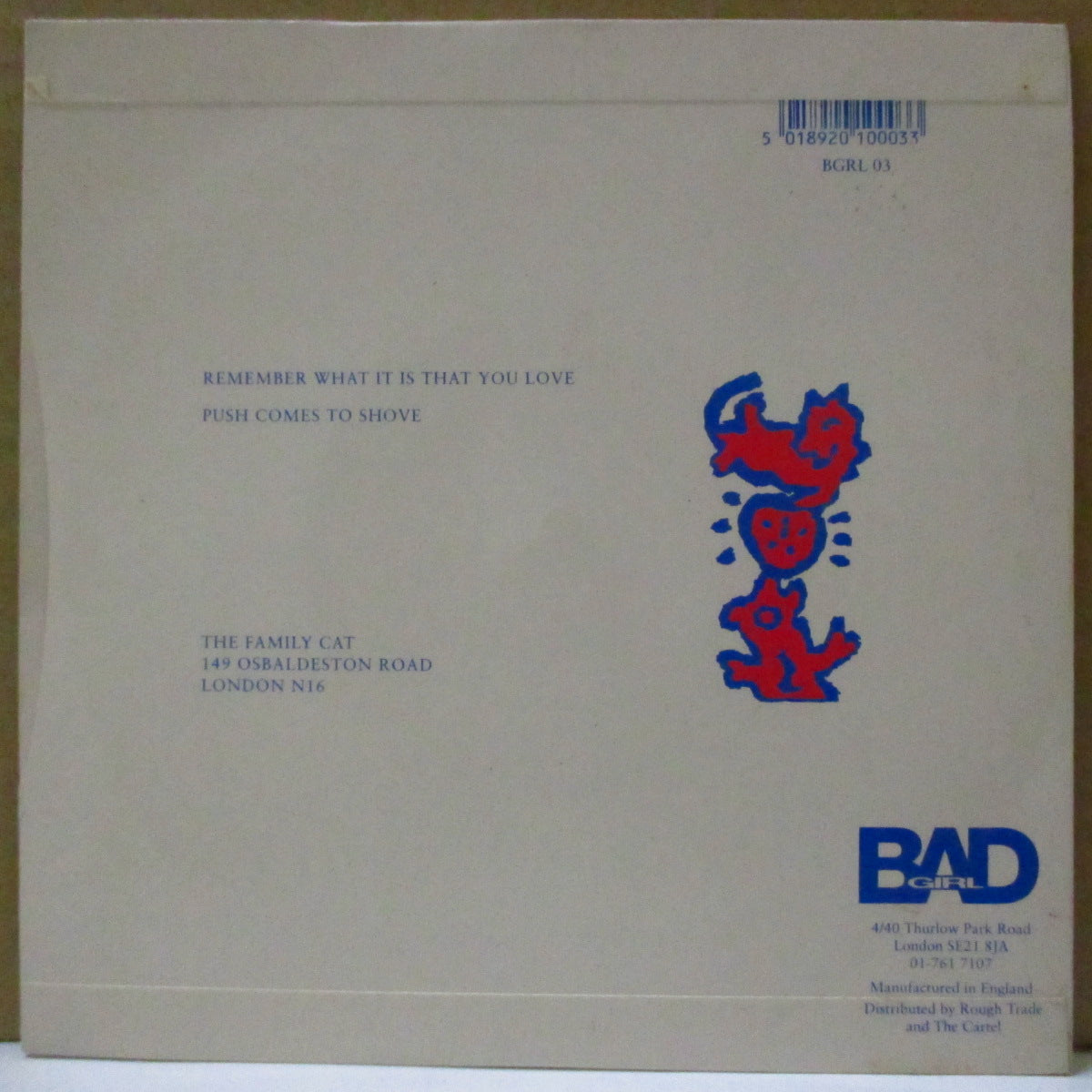 FAMILY CATS, THE (ザ・ファミリー・キャッツ) - Remember What It Is That You Love (UK Orig.7")