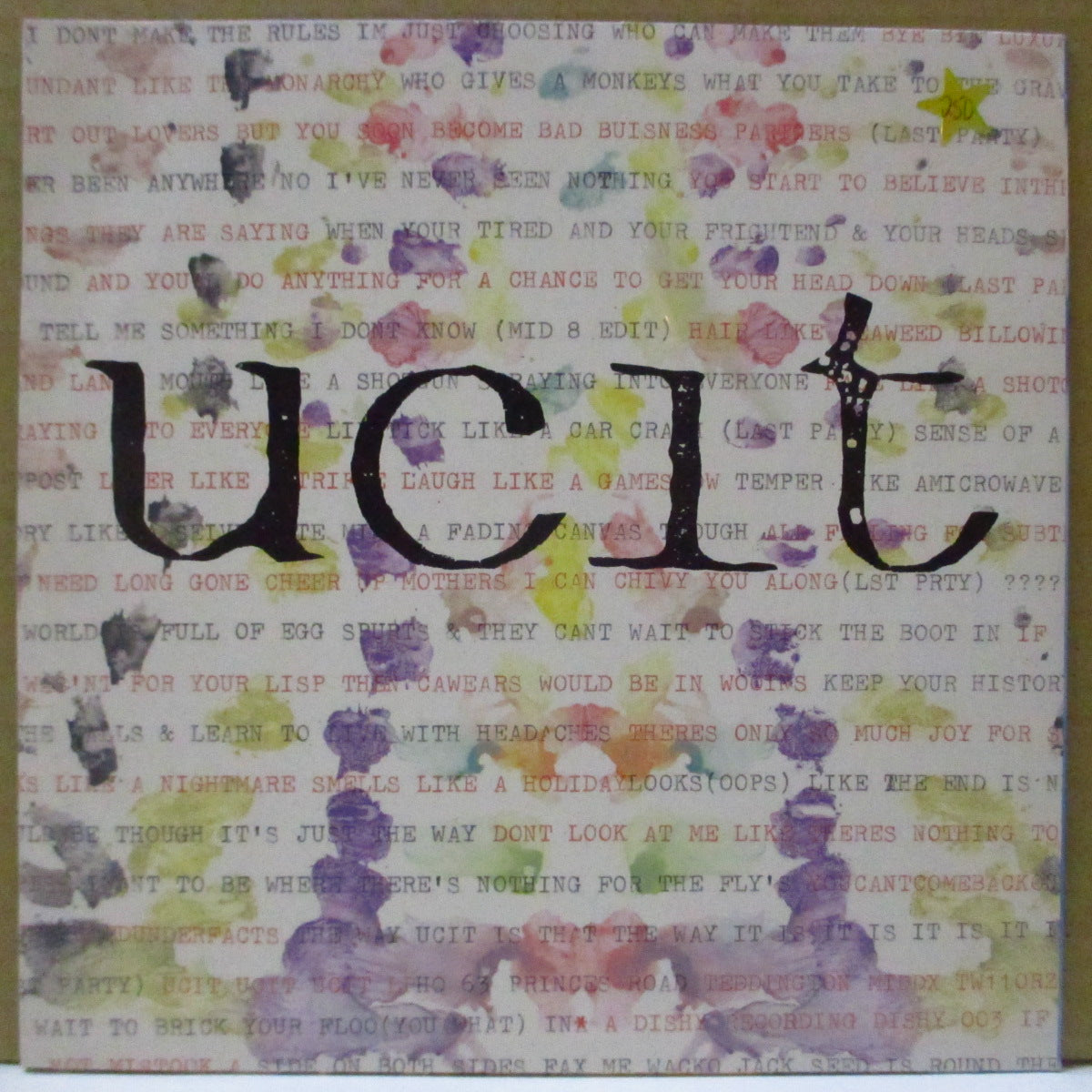 LAST PARTY (ラスト・パーティ) - Ucit (UK Orig.7""+Insert/Numbered Stickered PS)