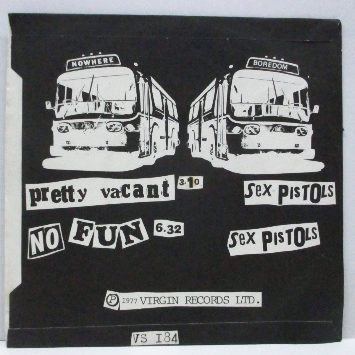 SEX PISTOLS (セックス・ピストルズ) - Pretty Vacant (UK オリジナル「黒文字リム・ギザ有りブルーラベ・フラットセンター」7"+PS)