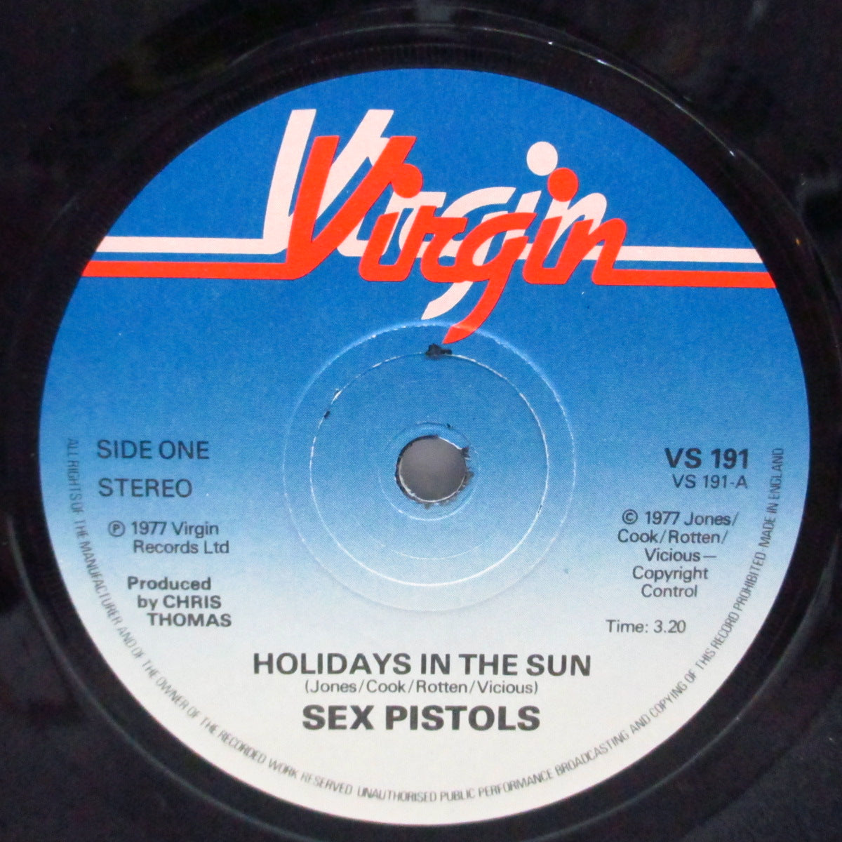 SEX PISTOLS (セックス・ピストルズ) - Holidays In The Sun (UK オリジナル「ブルーラベ」7"+PS)