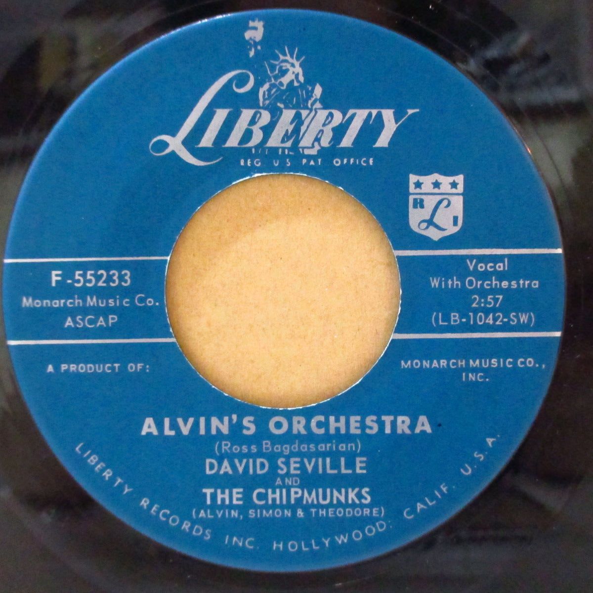 CHIPMUNKS (チップマンクス) - Alvin's Orchestra (US Orig.Green Label 7"+PS)