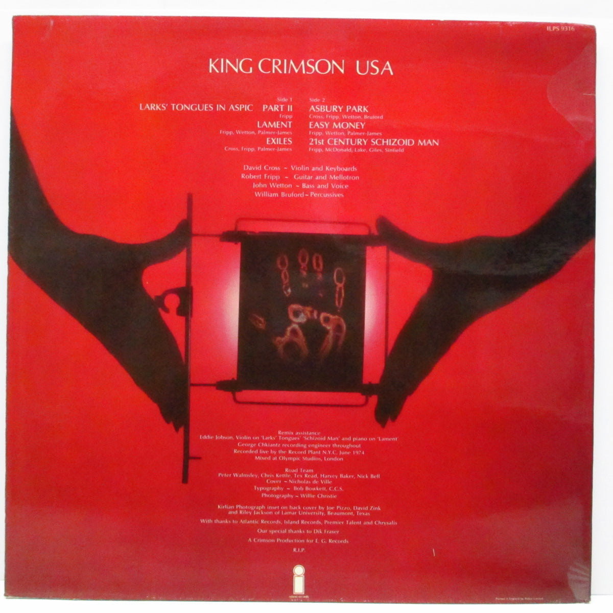 KING CRIMSON (キング・クリムゾン) - U.S.A. (UK オリジナル LP/両面コーティングジャケ)