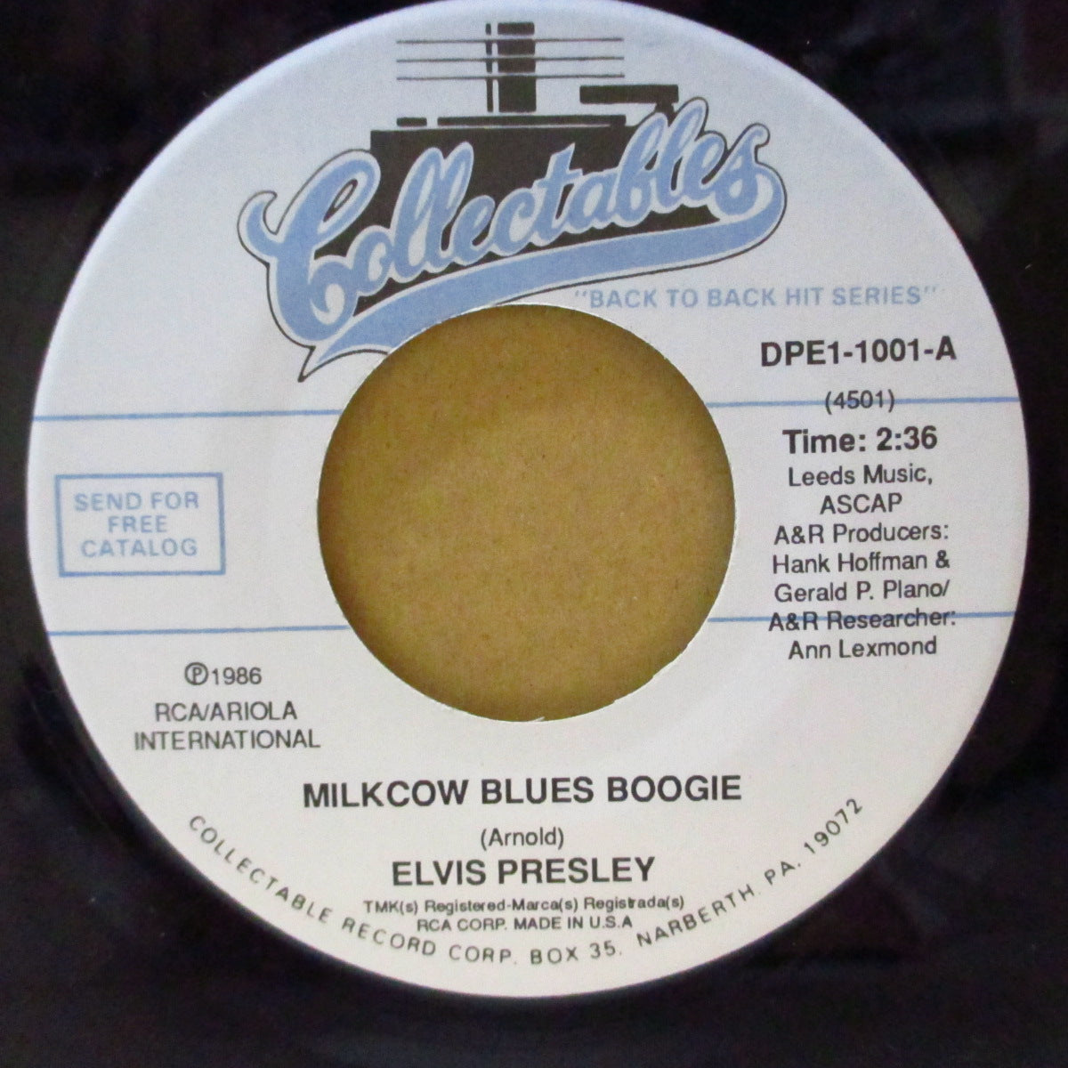 ELVIS PRESLEY (エルヴィス・プレスリー) - Milkcow Blues Boogie (US '86 Reissue 7+