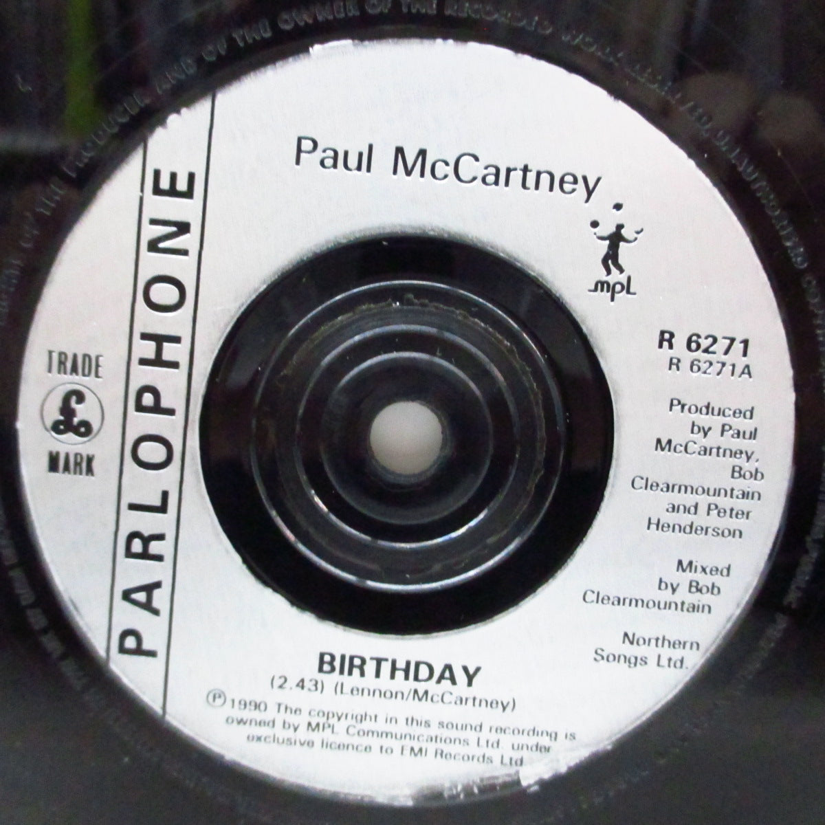 PAUL McCARTNEY (ポール・マッカートニー) - Birthday (UK オリジナル「銀ラベ、フラットセンター」7"+光沢固紙ジャケ)