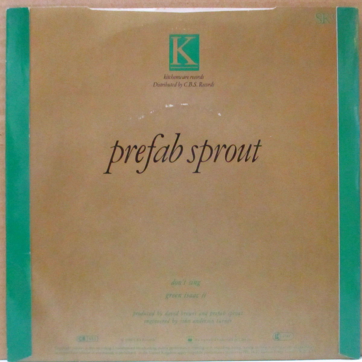 PREFAB SPROUT (プリファブ・スプラウト) - Don't Sing (UK プロモ・ラベ 7"+光沢固紙ジャケ)