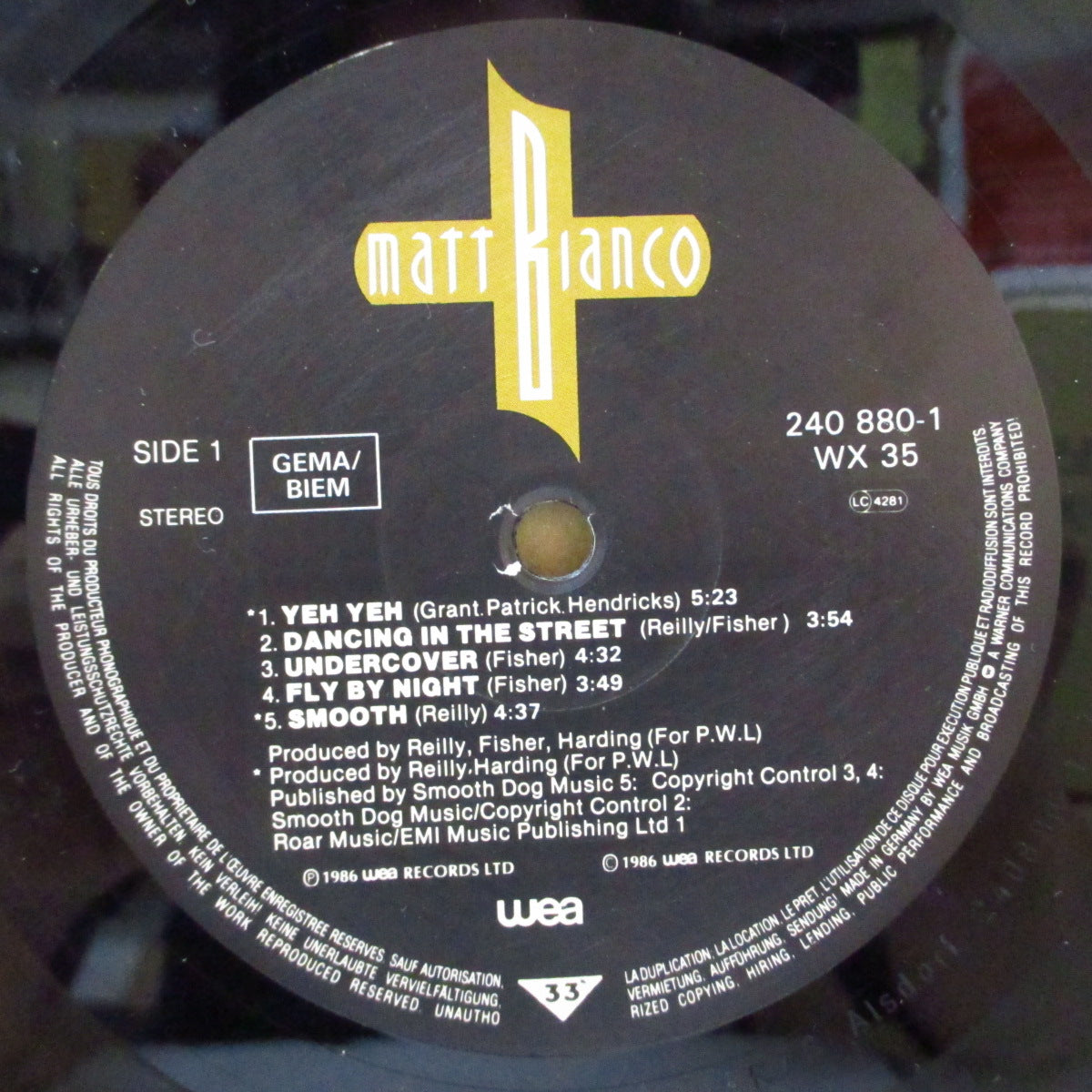 MATT BIANCO (マット・ビアンコ) - S.T. - 2nd Album (UK-EU オリジナル LP+マットソフト紙インナー)