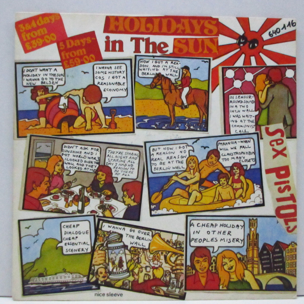SEX PISTOLS (セックス・ピストルズ) - Holidays In The Sun (France '77「サードプレス」7"+マット・ジャケ)