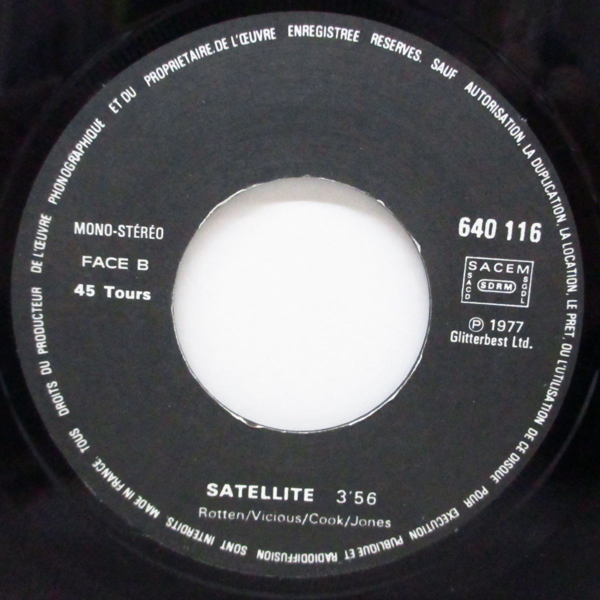 SEX PISTOLS (セックス・ピストルズ) - Holidays In The Sun (France '77「サードプレス」7"+マット・ジャケ)