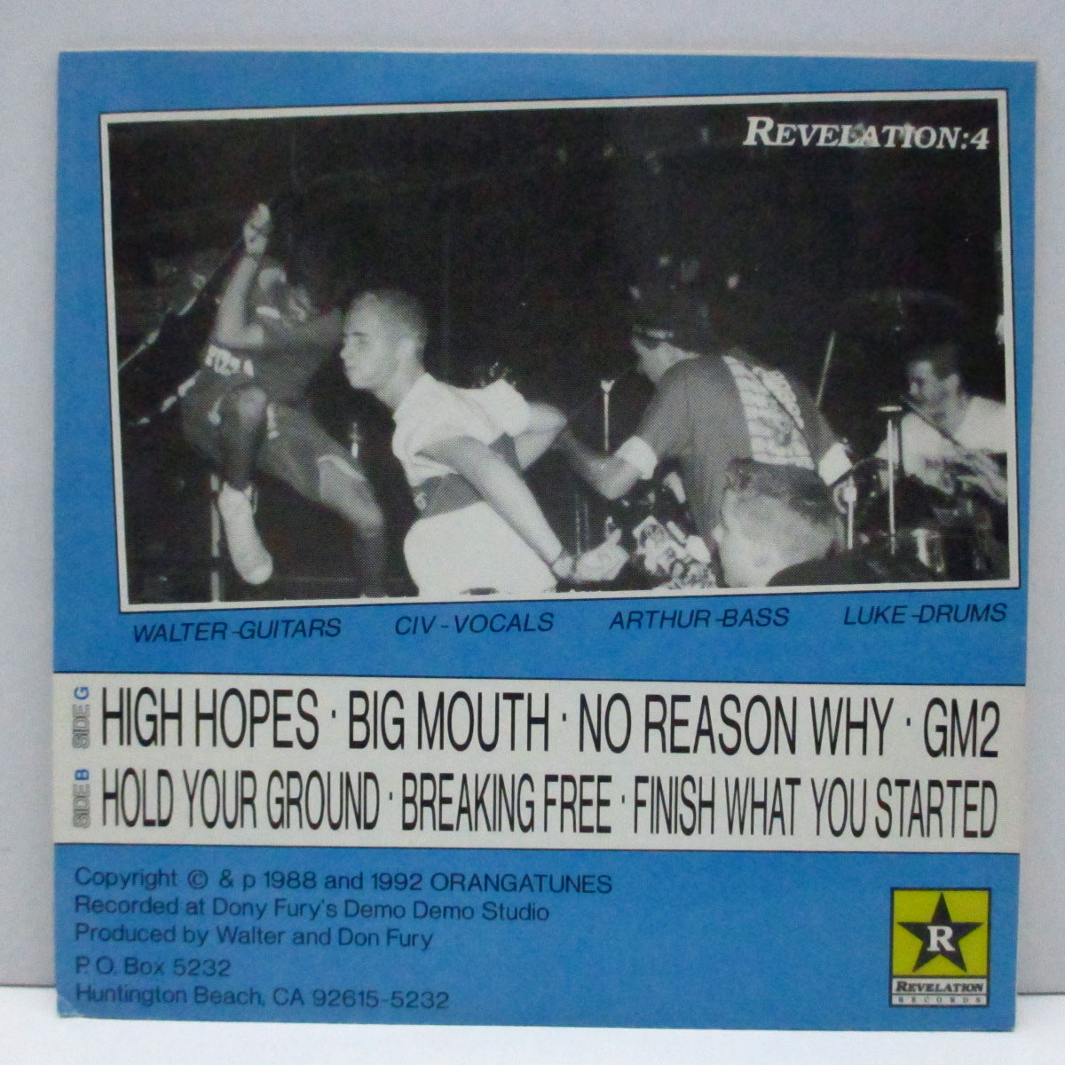 GORILLA BISCUITS (ゴリラ・ビスケッツ) - S.T. (US '92 Reissue Black Vinyl 7"+Red Logo CVR)