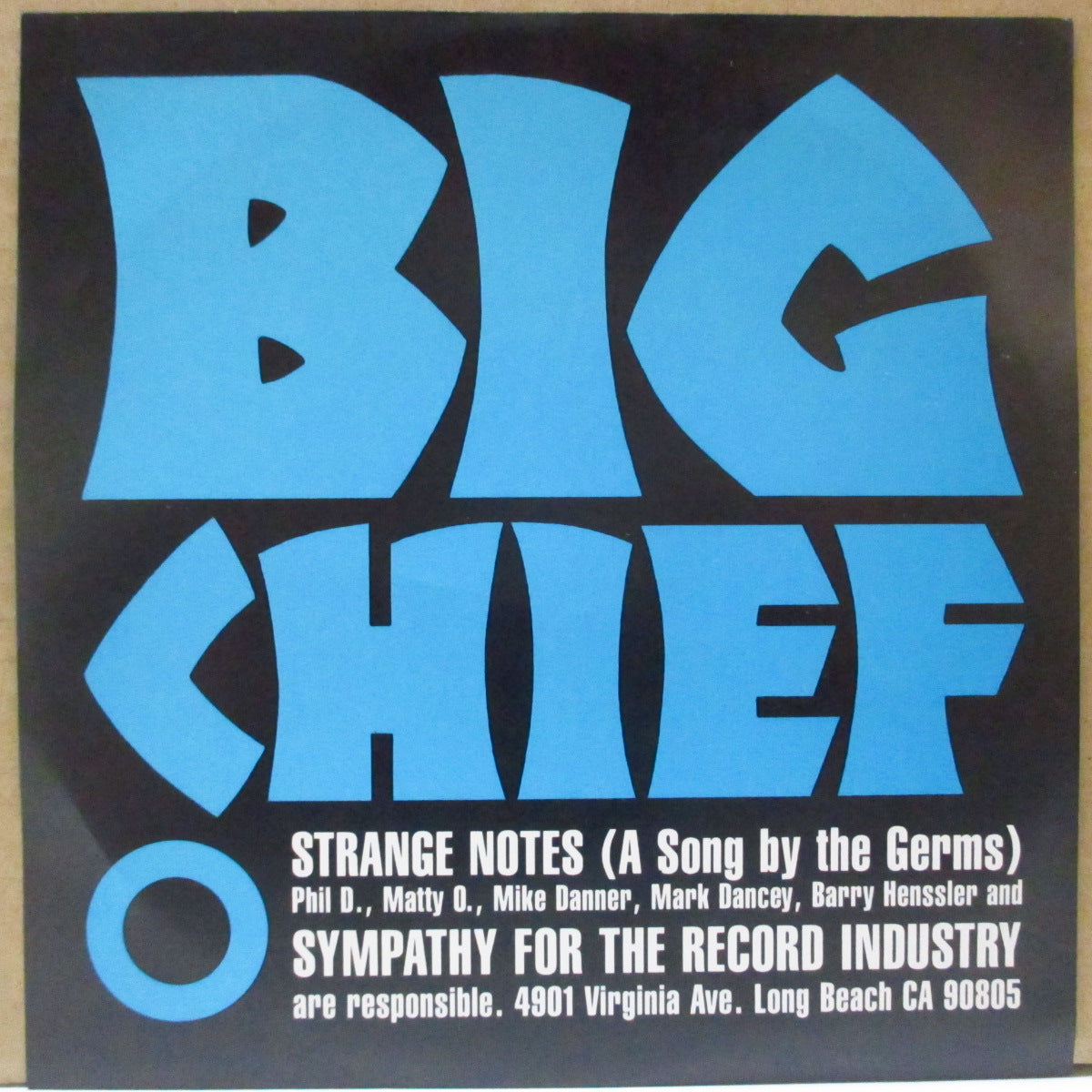 BIG CHIEF (ビッグ・チーフ) - Strange Notes (US Limited 1-Sided Etched Blue Marble Vinyl 7"/廃盤 NEW)