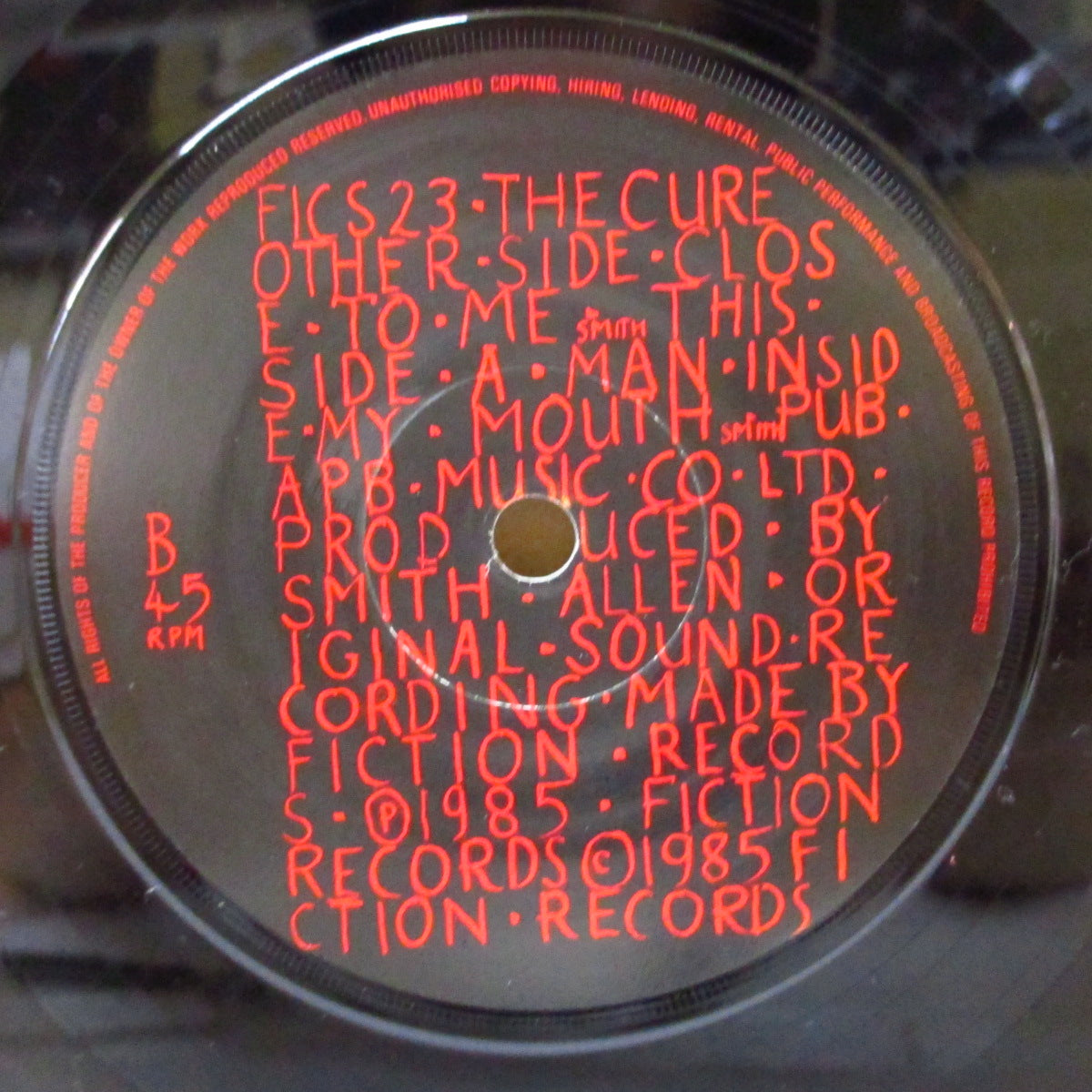 CURE, THE (ザ・キュアー) - Close To Me (UK 限定 7"+ポスタースリーブ)