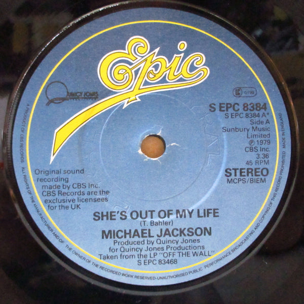 MICHAEL JACKSON (マイケル・ジャクソン)  - She's Out Of My Life (UK オリジナル 7"+カンパニースリーブ)