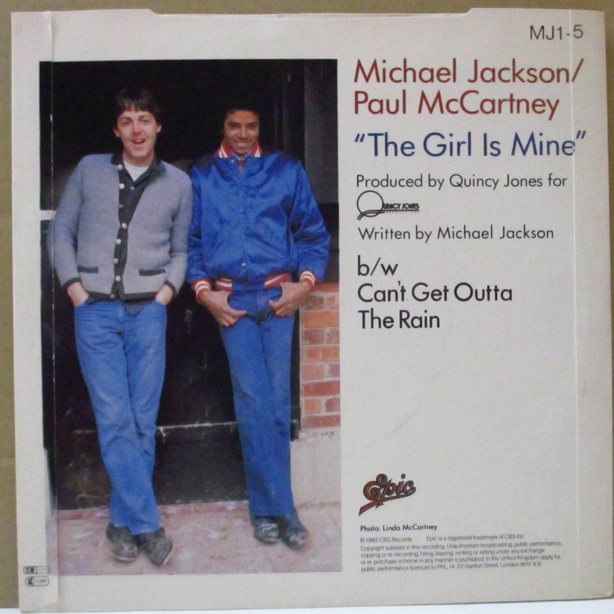 MICHAEL JACKSON / PAUL McCARTNEY (マイケル・ジャクソン / ポール・マッカートニー) - The Girl Is Mine (UK バラ売り「赤盤」7"+マット固紙ジャケ)