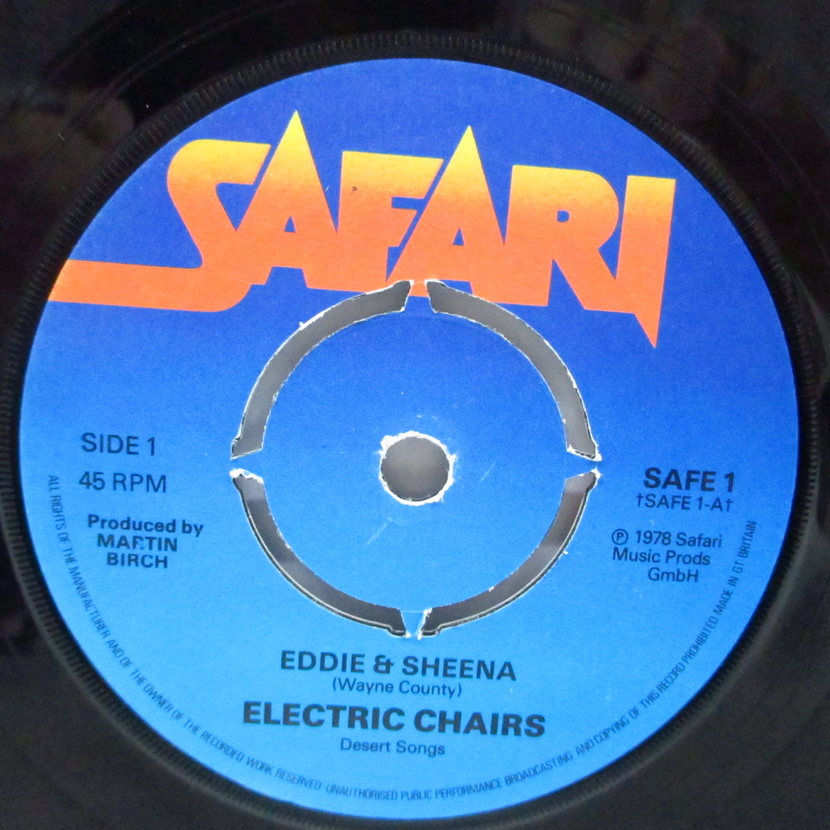 WAYNE COUNTY & THE ELECTRIC CHAIRS (ウェイン・カウンティ & ジ・エレクトリック・チェアーズ) - Eddie & Sheena (UK オリジナル「ラウンドセンター」<赤盤> 7"+マットソフト紙ジャケ)