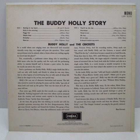 BUDDY HOLLY (バディ・ホリー) - The Buddy Holly Story (UK 60's 初回再発モノラル LP/ロールネック・セーター写真表面コーティング・ジャケ)