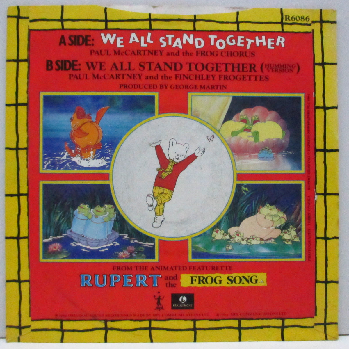 PAUL McCARTNEY And The Frog Chorus (ポ−ル・マッカートニー & ザ ・フロッグ・コーラス) - We All Stand Together (UK オリジナル黒ラベ「フラットセンター」7"+マット・ソフト紙ジャケ)