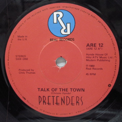PRETENDERS (プリテンダーズ) - Talk Of The Town (UK オリジナル 7"/光沢ソフト紙ジャケ) B面アルバム未収録!