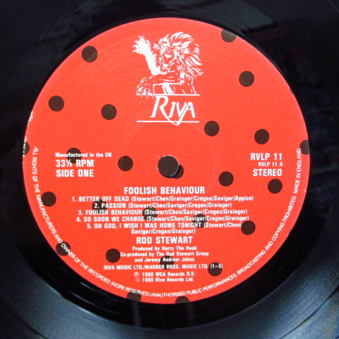 ROD STEWART (ロッド・スチュワート) - Foolish Behaviour (UK オリジナル LP+Poster、Mail Order Insert)