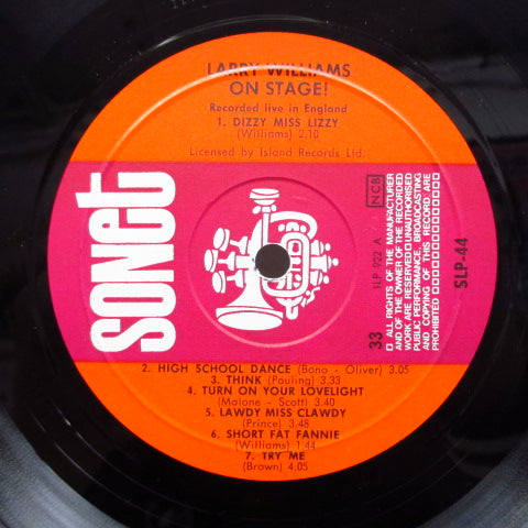 LARRY WILLIAMS (ラリー・ウィリアムズ) - Larry Williams On Stage! (Sweden 60's Re Mono LP/CS)