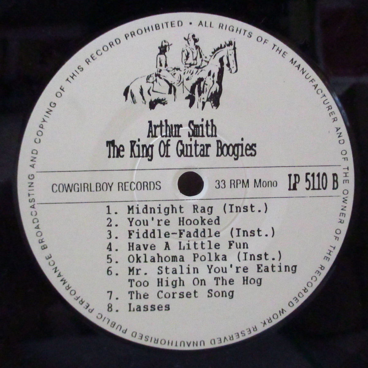 ARTHUR SMITH (アーサー・スミス) - The King Of Guitar Boogie (German 80's Limited Mono LP)