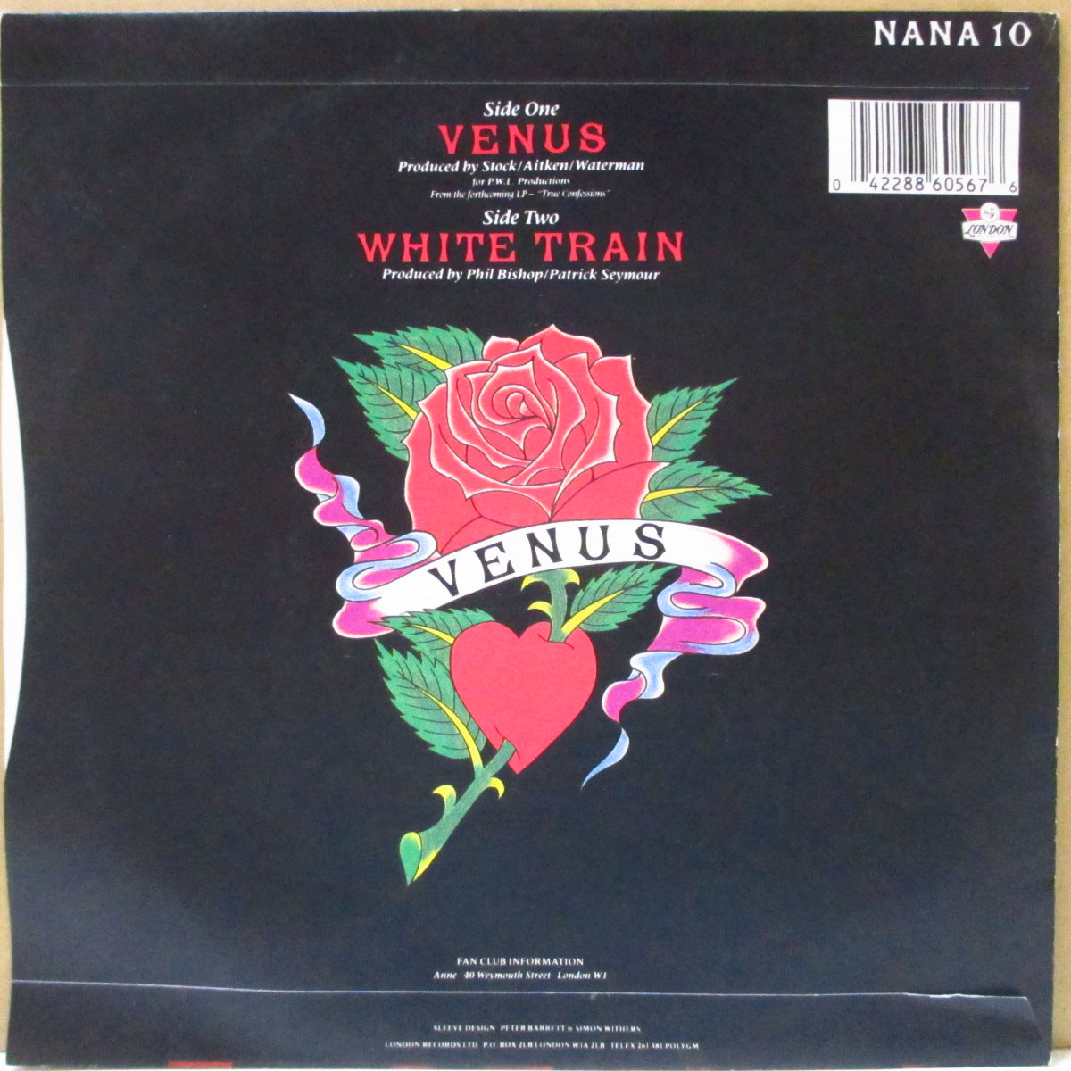 BANANARAMA (バナナラマ) - Venus (UK オリジナル 7"+マット・ソフト紙ジャケ)