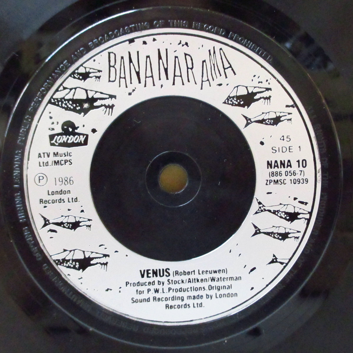 BANANARAMA (バナナラマ) - Venus (UK オリジナル 7"+マット・ソフト紙ジャケ)