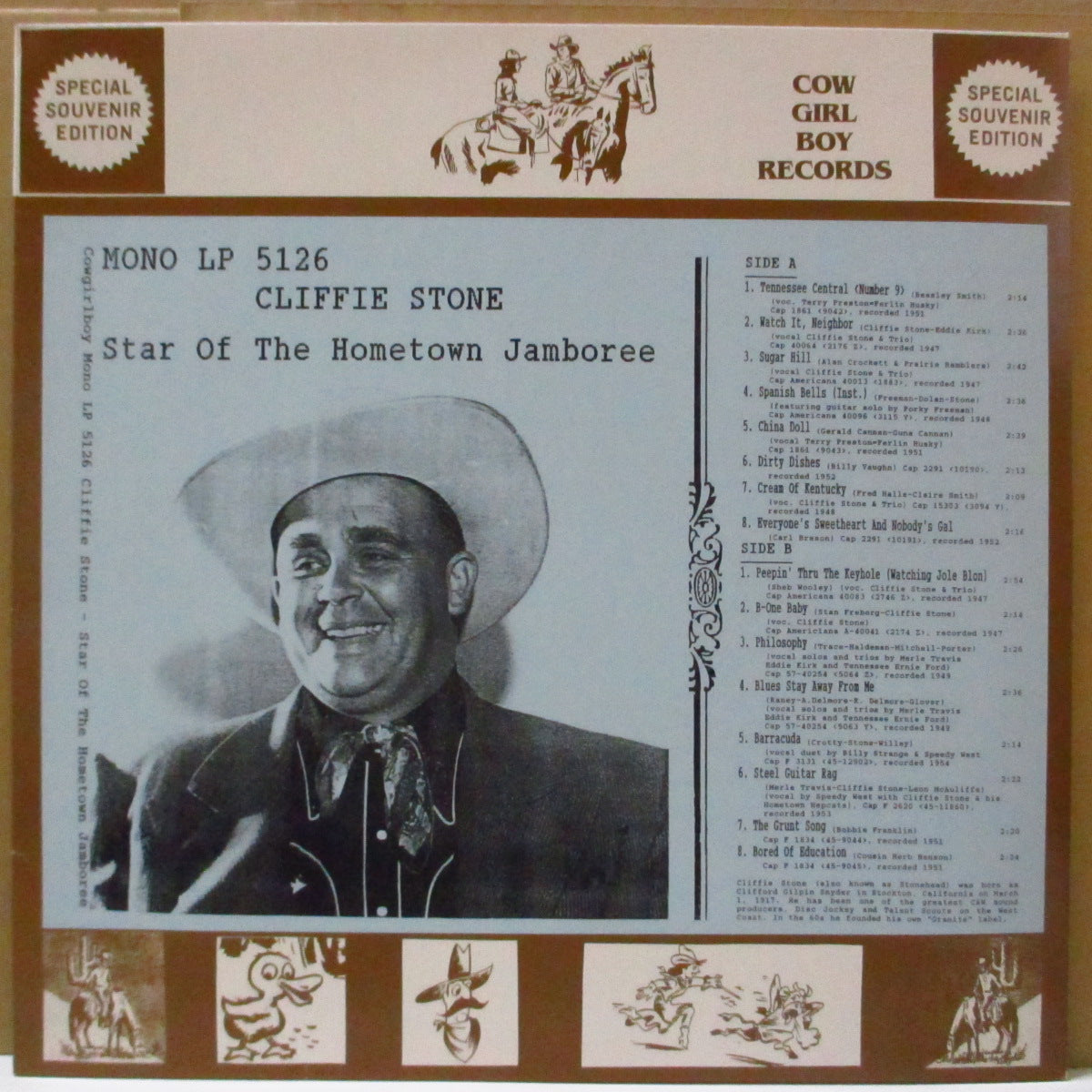 CLIFFIE STONE (クリフィー・ストーン) - Stars Of The Grand Ole Opry (German 80's Limited Mono LP)