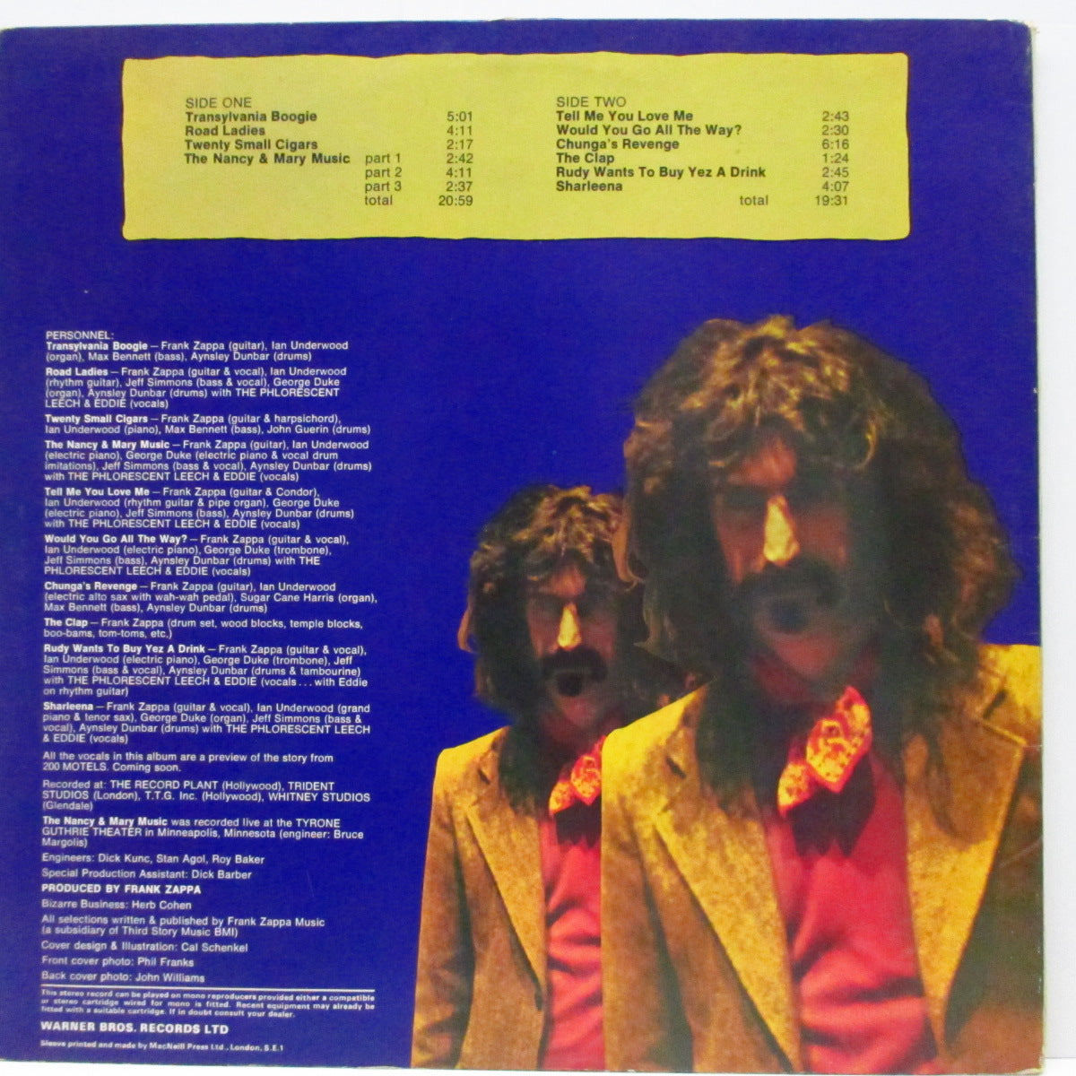 FRANK ZAPPA (フランク・ザッパ) - Chunga's Revenge (UK オリジナル LP/初回「緑色」見開ジャケ)