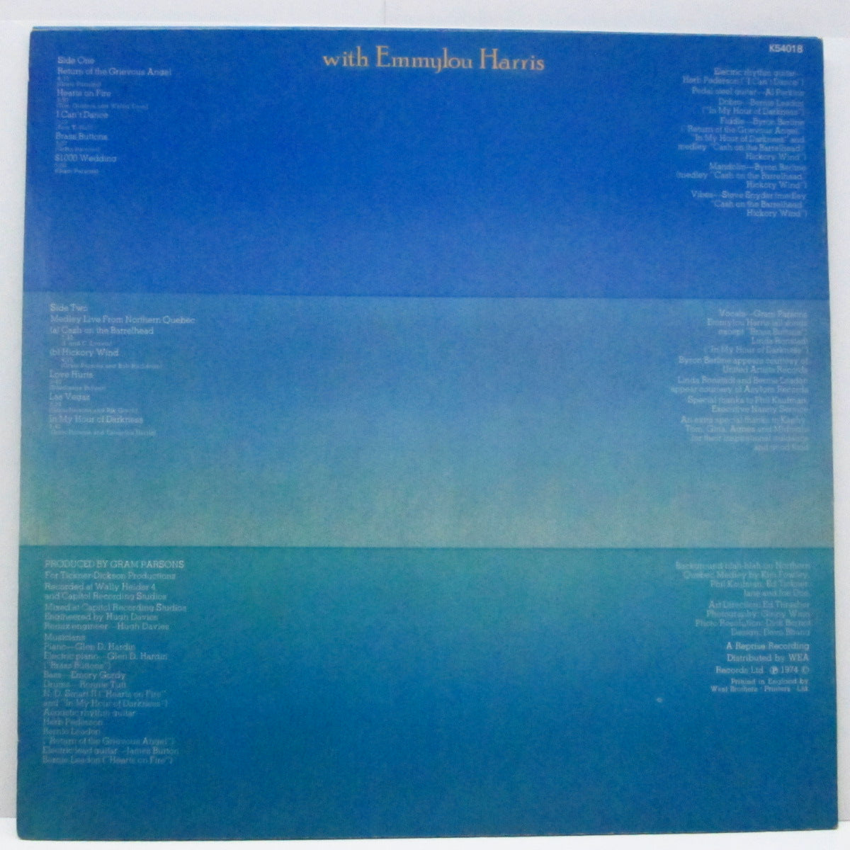 GRAM PARSONS (グラム・パーソンズ) - Grievous Angel (UK オリジナル LP)