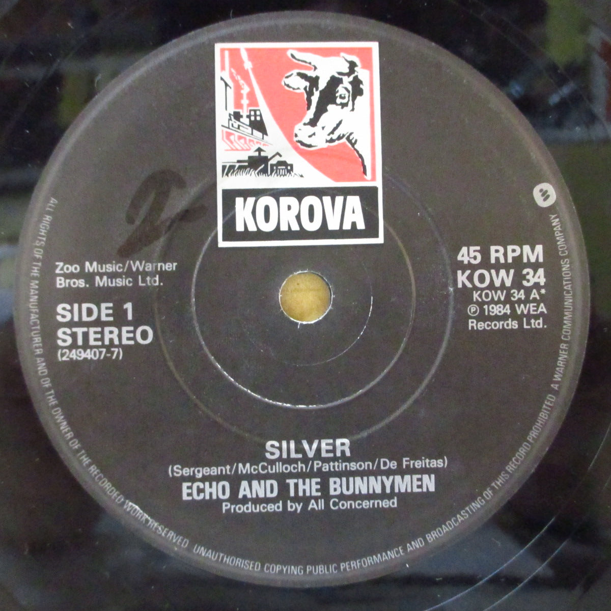 ECHO & THE BUNNYMEN (エコー&ザ・バニーメン) - Silver (UK オリジナル 7"+PS)