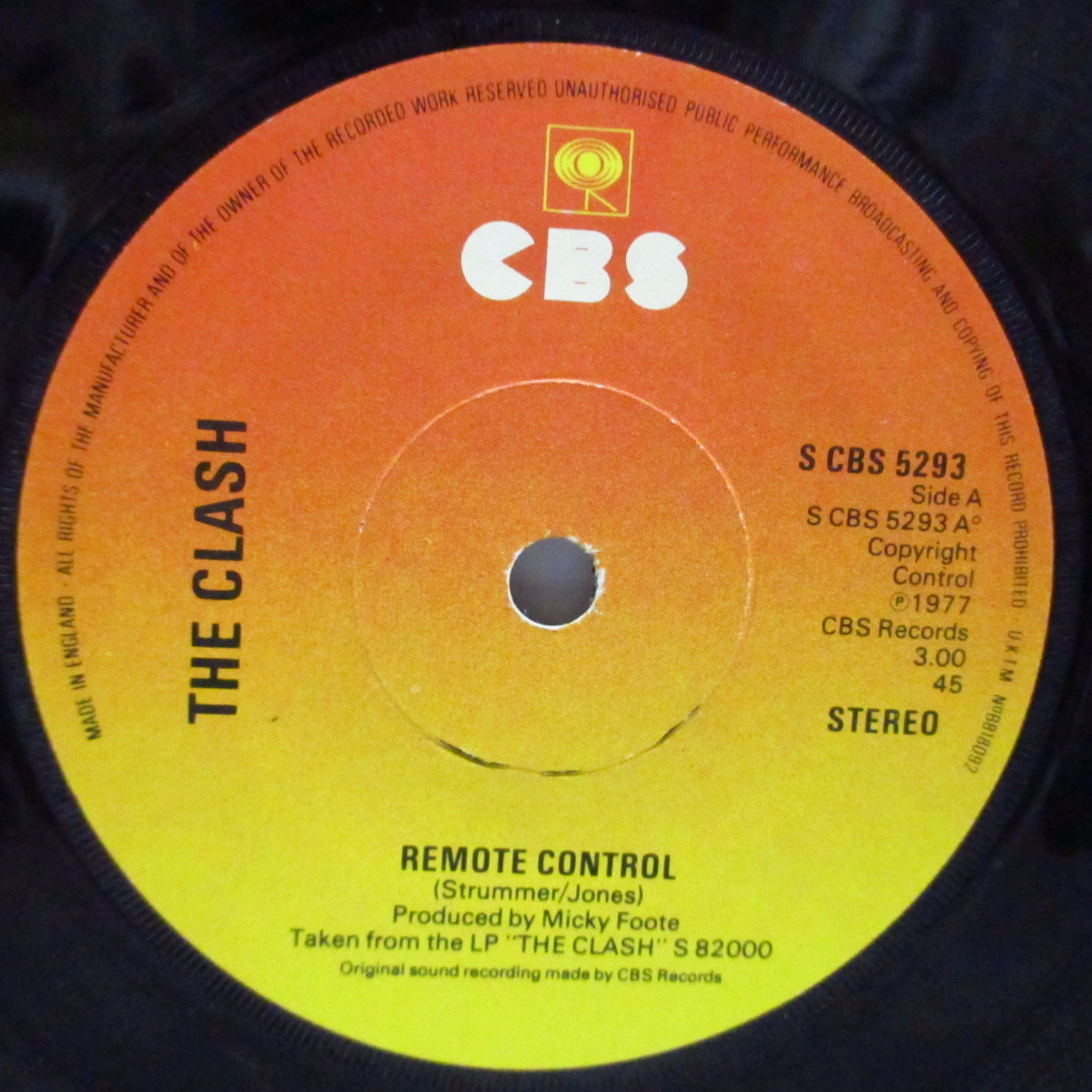 CLASH, THE (ザ・クラッシュ) - Remote Control (UK Orig.7"/S CBS 5293)