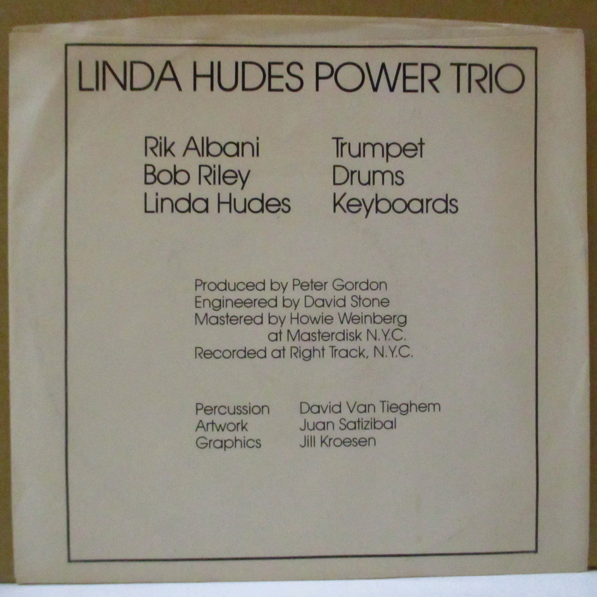 LINDA HUDES POWER TRIO (リンダ・ヒューズ・パワー・トリオ) - I Love You Madly (US Orig.7")