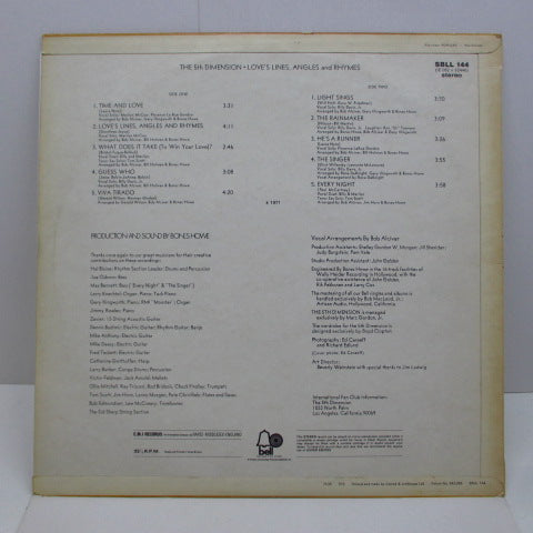 5TH DIMENSION (フィフス・ディメンション) - Love's Lines, Angles And Rhymes (UK オリジナル LP/表面ザラ紙折り返し有りジャケ)