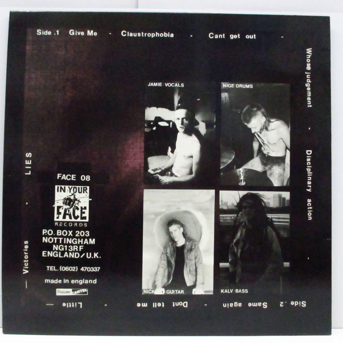 FORCE FED (フォース・フェッド) - Claustrophobia (UK Orig.LP+Insert)