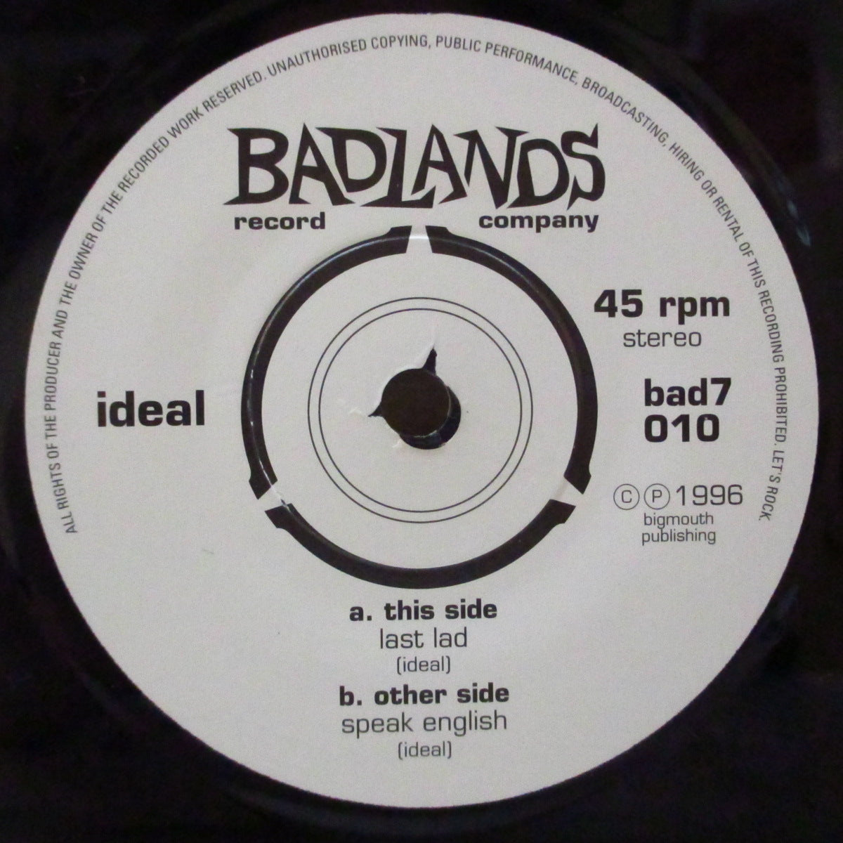 IDEAL (アイディール) - Last Lad (UK Orig.7")