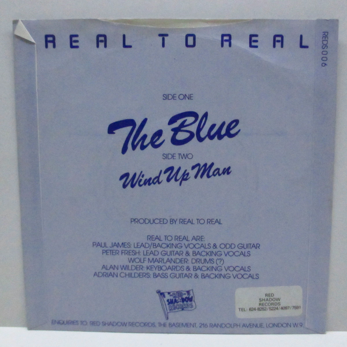 REAL TO REAL (リアル・トゥ・リアル) - The Blue / Wind Up Man (UK Orig.7")